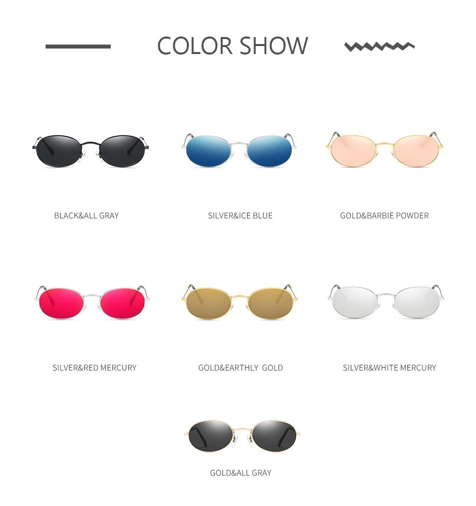 Luxury Oval Sunglasses for Women – Stylish Metal Round Frame Fashion Eyewear