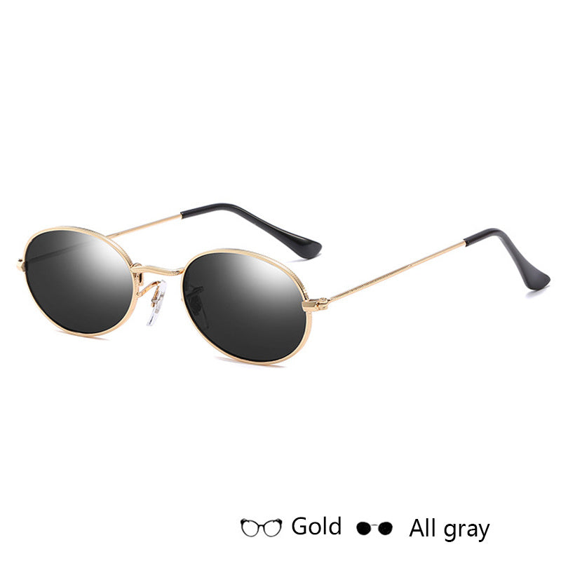 Luxury Oval Sunglasses for Women – Stylish Metal Round Frame Fashion Eyewear