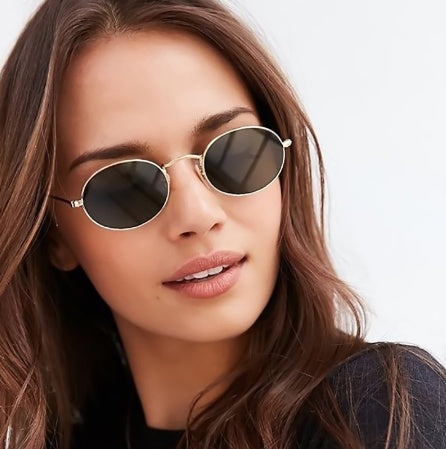 Luxury Oval Sunglasses for Women – Stylish Metal Round Frame Fashion Eyewear