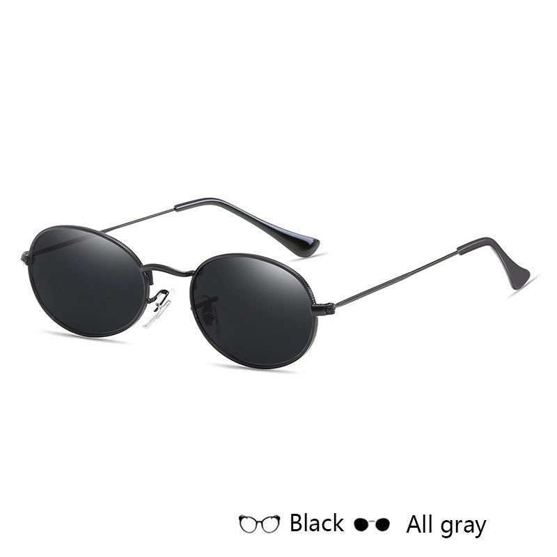 Luxury Oval Sunglasses for Women – Stylish Metal Round Frame Fashion Eyewear