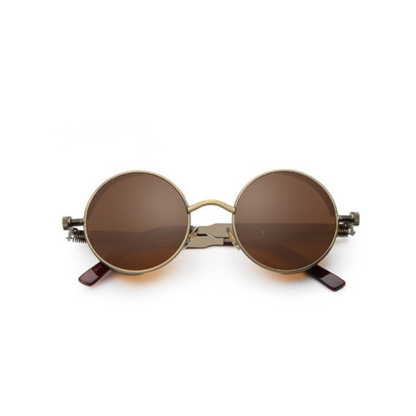 Gothic & Steampunk Round Lens Metal Frame Sunglasses