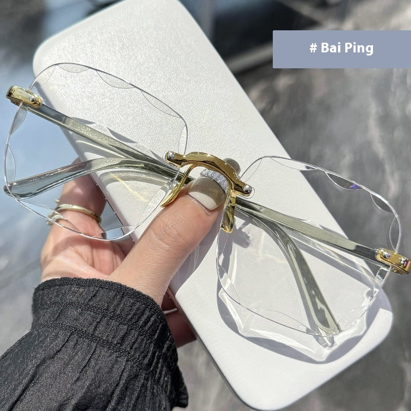 Stylish and Modern Frameless Sunglasses – Elegant Design for Women