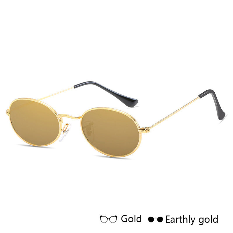 Luxury Oval Sunglasses for Women – Stylish Metal Round Frame Fashion Eyewear