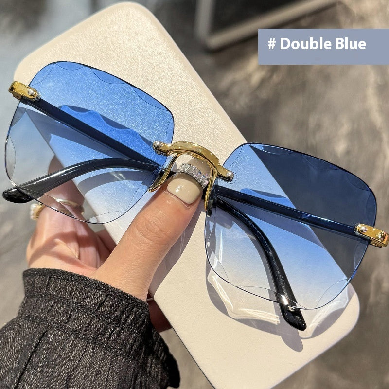 Stylish and Modern Frameless Sunglasses – Elegant Design for Women