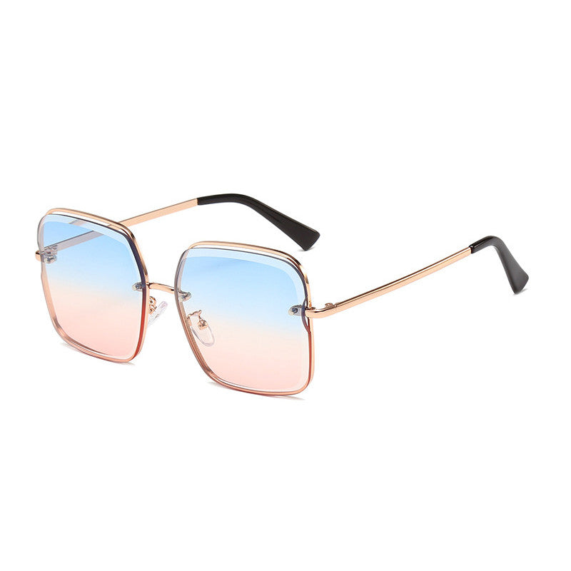 Rimless Cut Square Sunglasses