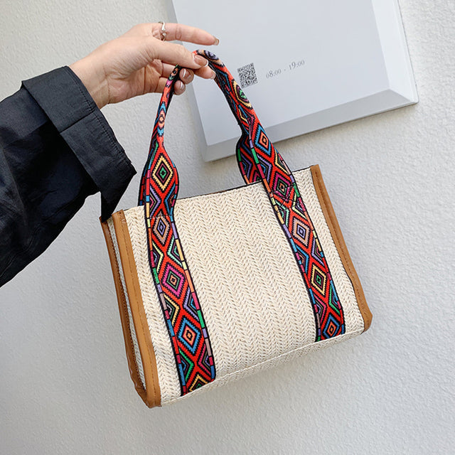 Ethnic Style Large Capacity Woven Handbag