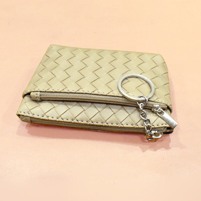 Leather Zip Coin Wallet Key Chain