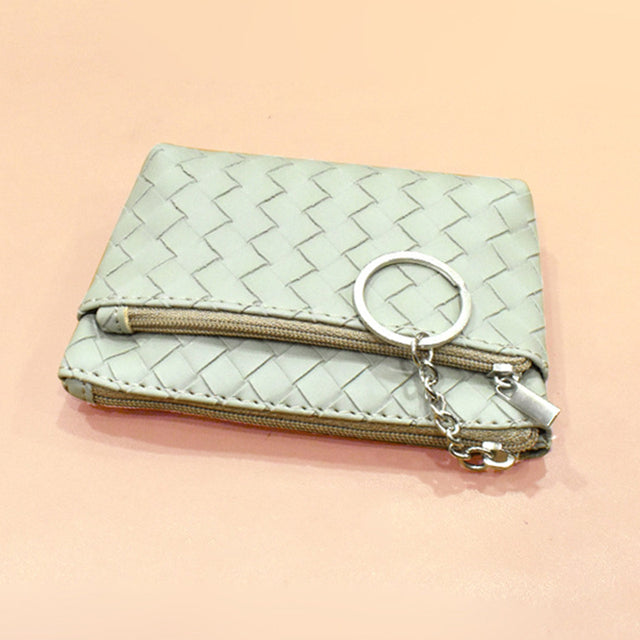 Leather Zip Coin Wallet Key Chain